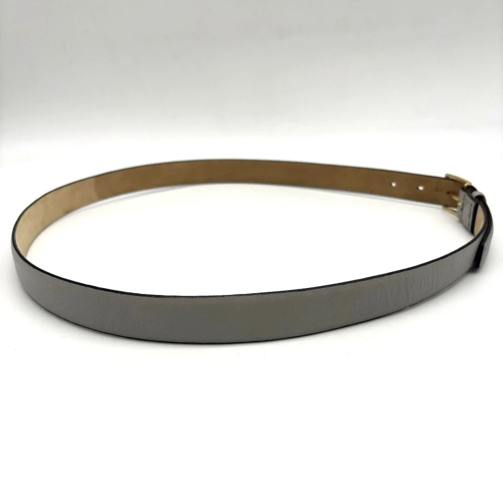 Vintage 80s 2379 Stone Gray Cortina Cowhide Leather Unisex Dress Belt 35-39